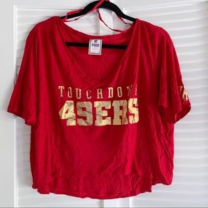 VS PINK Cropped 49ers Graphic T-shirt